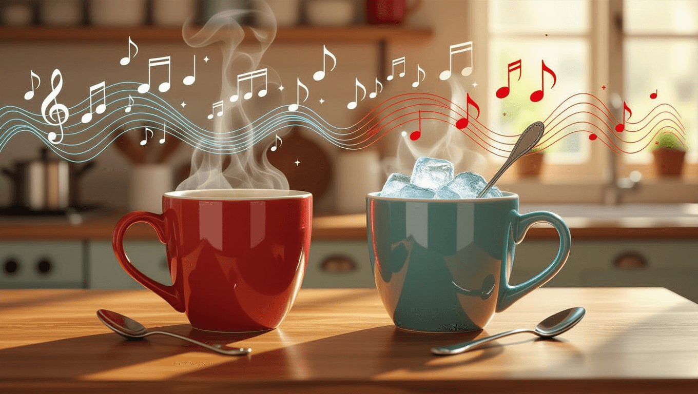 Sound Waves of Hot and Cold Coffee