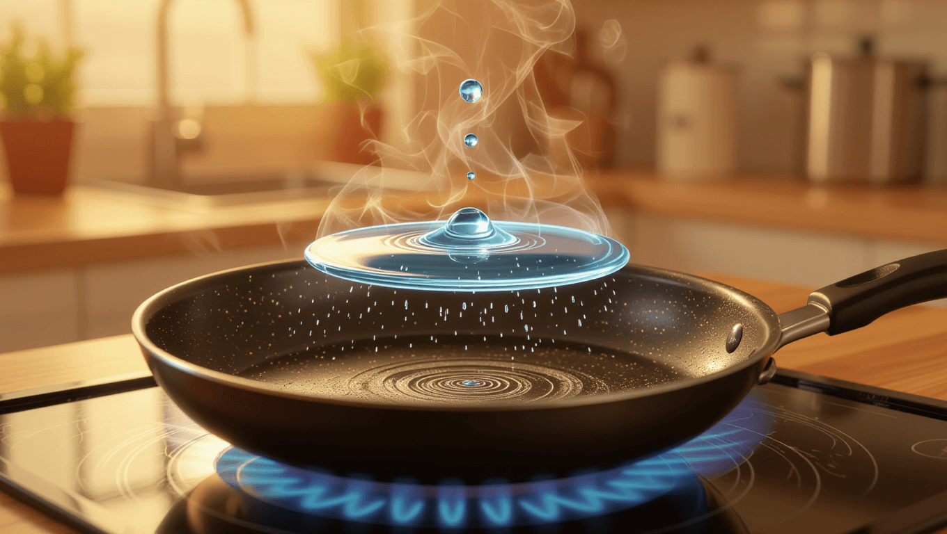 Levitating Water Droplet on Hot Pan