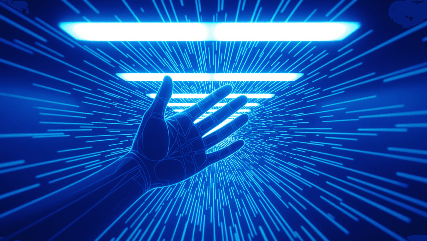 Hand shows stroboscopic effect under lights