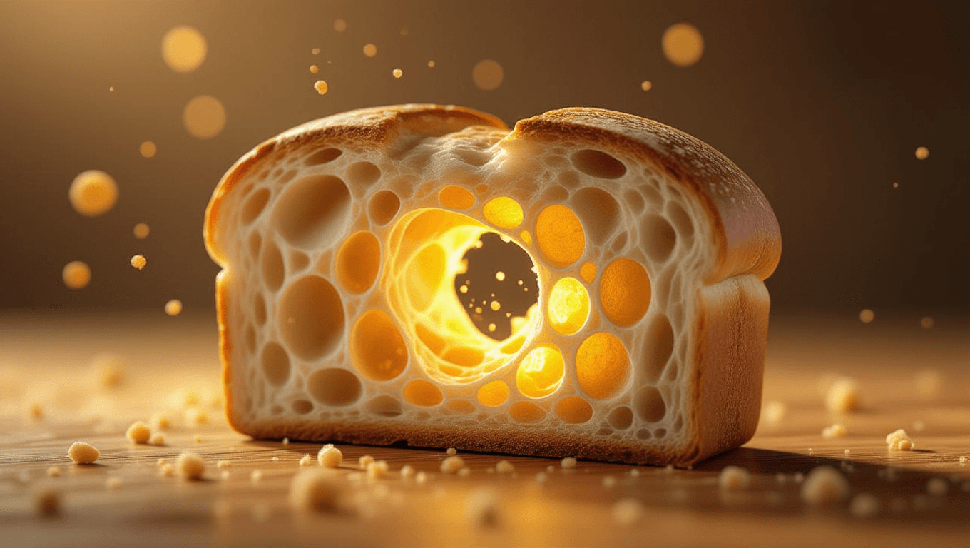 Microscopic Bread Transformation during Second Toast