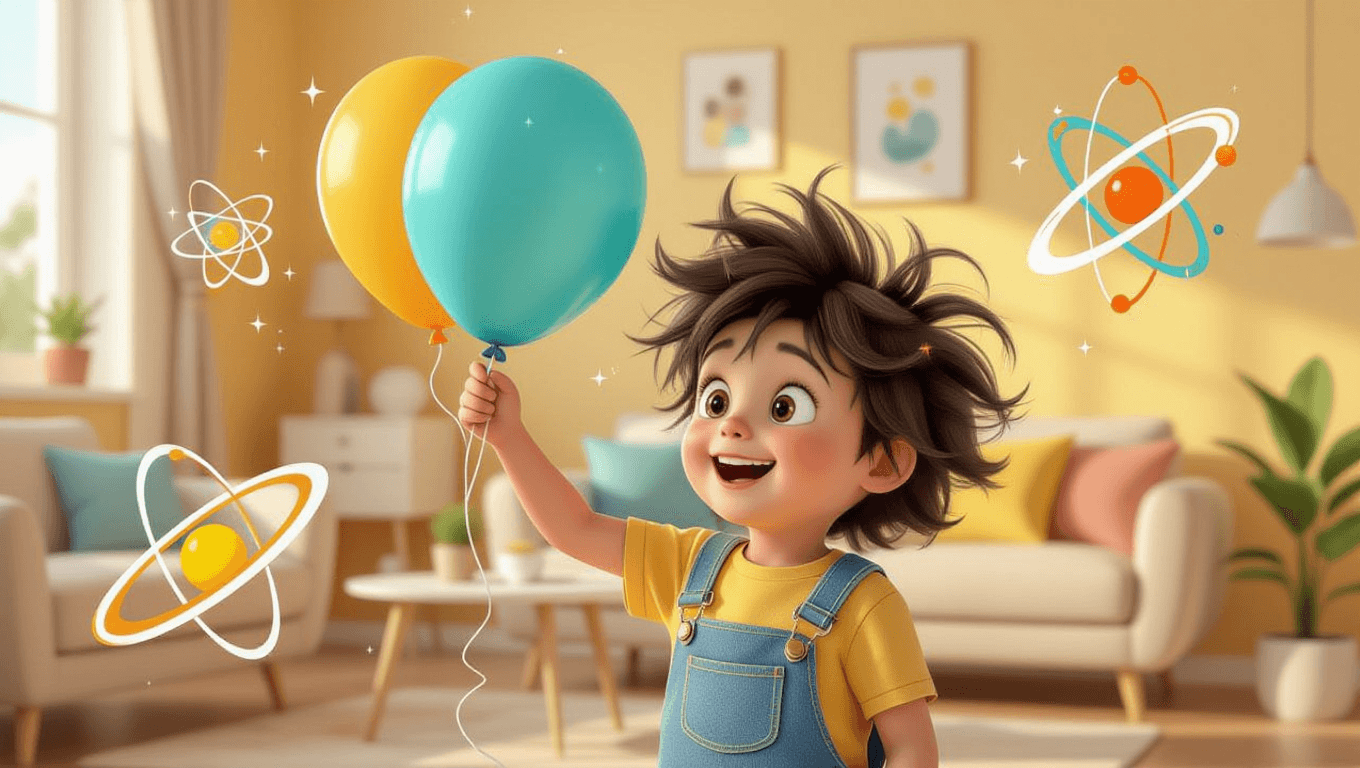 Child delights in magical static electricity demo