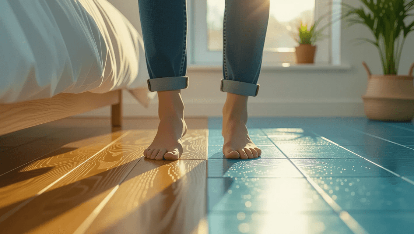 Morning footstep reveals thermal conductivity magic