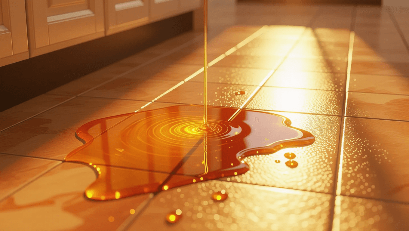 Heat conduction from a kitchen oil spill