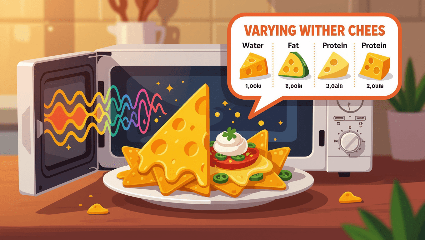Microwave nachos melting science visualized