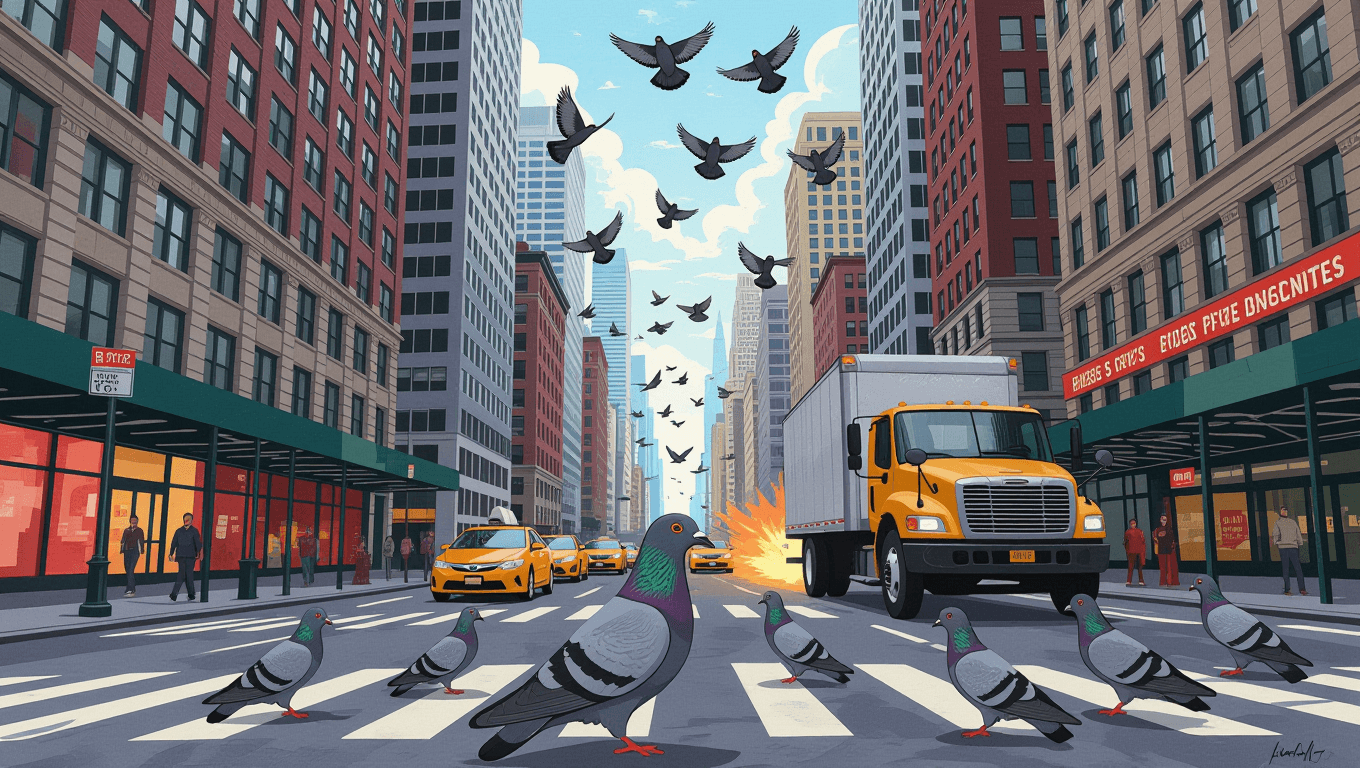 Pigeons adapting to noisy urban chaos