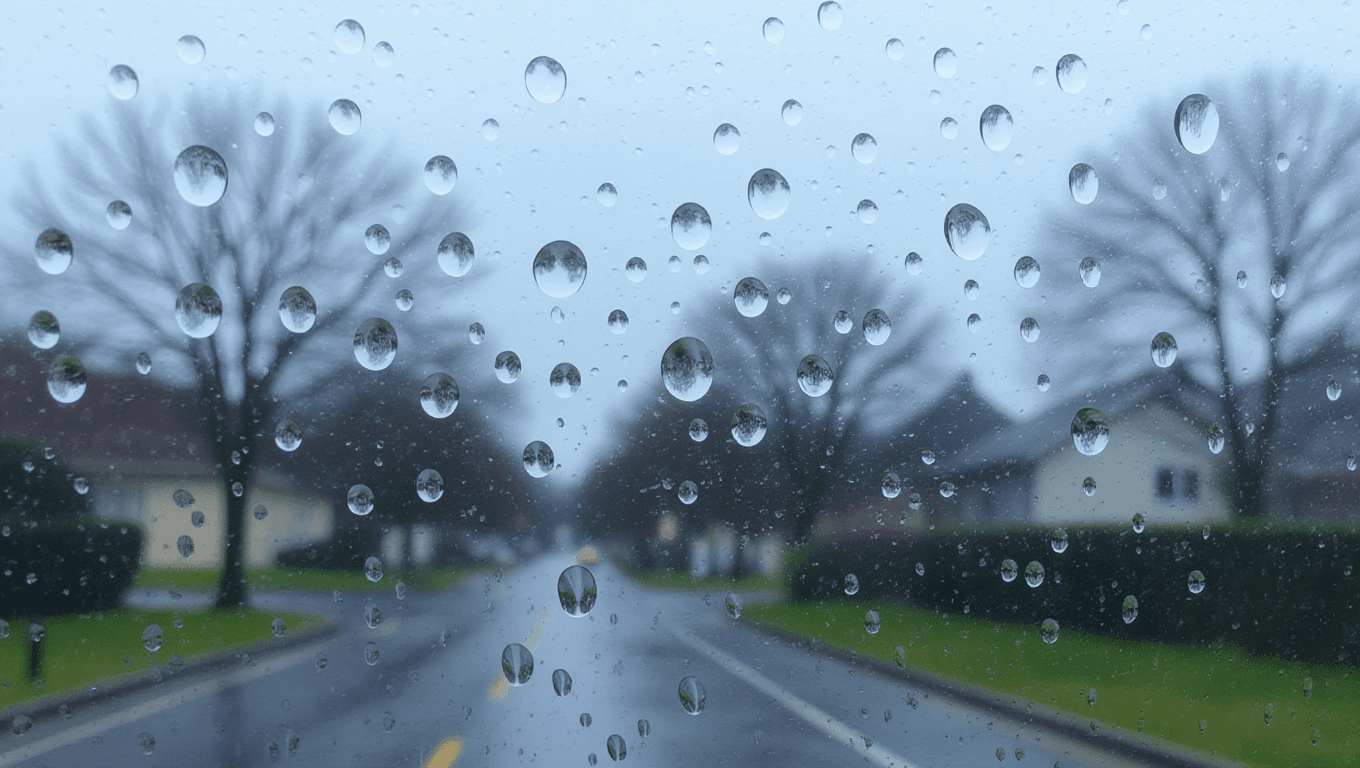 Raindrops' Journey Across a Window Pane