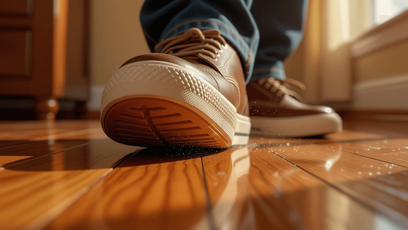 Why do rubber-soled shoes squeak on some indoor floors but not others?
